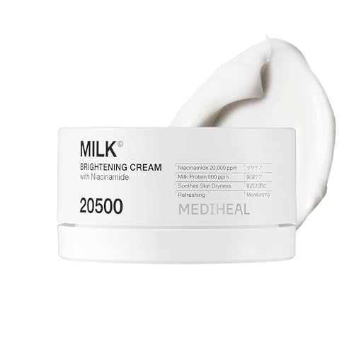 MEDIHEAL OFFICIAL(メディヒール) ミルクブライトニングクリーム50ml Milk Brightening Cream ナイアシンアミド グルタチオン ツヤ肌 高保湿 韓国 スキンケア 1枚目 画像