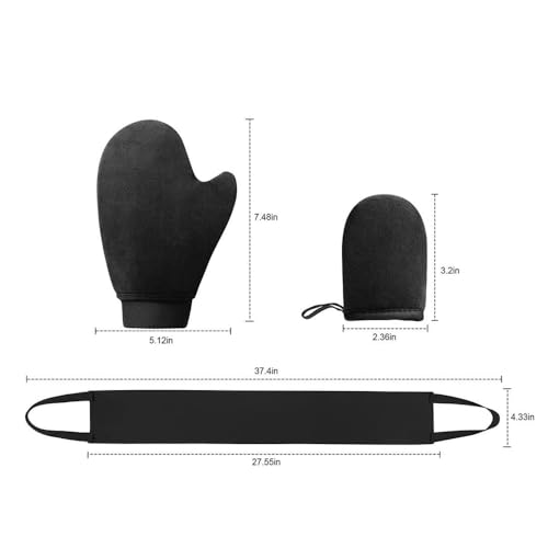 プロ仕様セルフタンニンググローブ アプリケーター ローション＆スプレー用 - ブラック (吊り下げ式3点セット) 最後 画像