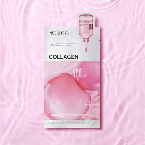 MEDIHEAL OFFICIAL(メディヒール) コラーゲンエッセンシャルマスク 10枚 Collagen Essential Mask 10P 弾力 キメケア 美容液たっぷり ヒアルロン酸 ペプチド 保湿 スキンケア 最後 画像