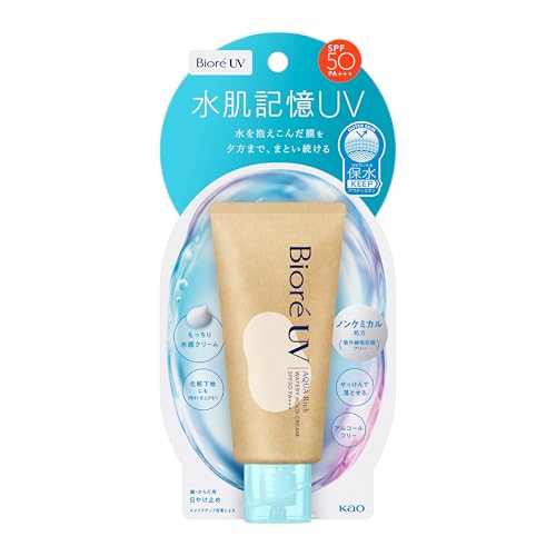 ビオレ Bioré UＶ アクアリッチ 水肌記憶 ウォータリーホールドクリーム 50g 日焼け止め ノンケミカル処方 SPF50 画像1