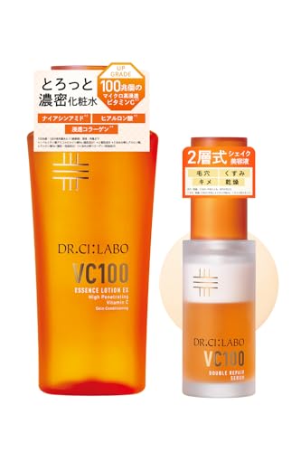 【Amazon.co.jp限定】 ドクターシーラボ (DR.CI:LABO) New VC100 エッセンスローションEX V / VC100ダブルリペアセラム セット ([化粧水] 150g / 1個 / 約1~1.5ヶ月分 [美容液] 30mL / 1本 / 約1ヶ月分) ビタミンC 化粧水 美容液 (透明感/毛穴/キメ) キャップタイプ 画像1
