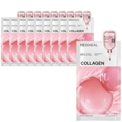 MEDIHEAL OFFICIAL(メディヒール) コラーゲンエッセンシャルマスク 10枚 Collagen Essential Mask 10P 弾力 キメケア 美容液たっぷり ヒアルロン酸 ペプチド 保湿 スキンケア 1枚目 画像