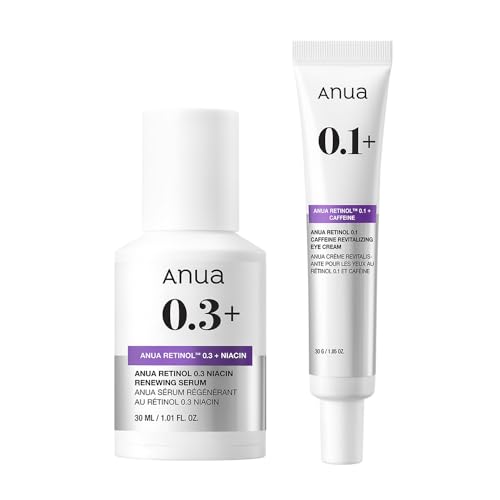 ANUA(アヌア)レチノール0.3ナイアシンセラム30ml+レチノール0.1カフェインアイクリーム 30g (美容液+アイクリーム) 2STEPセット 目元ケア 毛穴 ハリ 保湿 retinol niacin serum + retinol caffeine eye cream 乾燥肌 混合肌 スキンケア【公式・正規品】 画像1