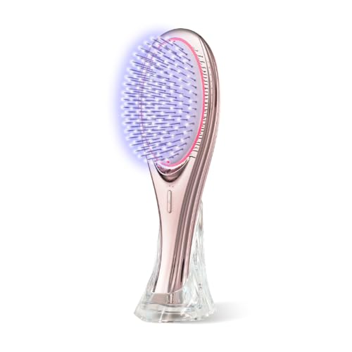 「ひるおび」にて紹介 wavewave ems ヘアブラシ イオンケア 赤色LED サラサラ髪 クッションブラシ くし 誕生日 女性 妻 彼女 プレゼント (スタンド付(ピンクゴールド)) 1枚目 画像