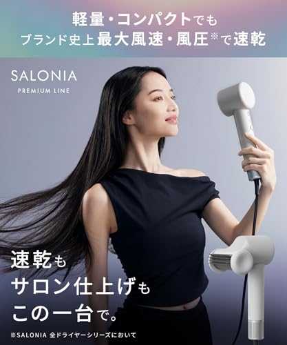 SALONIA サロニア スムースシャインスマートドライヤー グレー SAL25120GR ヘアドライヤー 大風量 速乾 マイナスイオン 最後 画像
