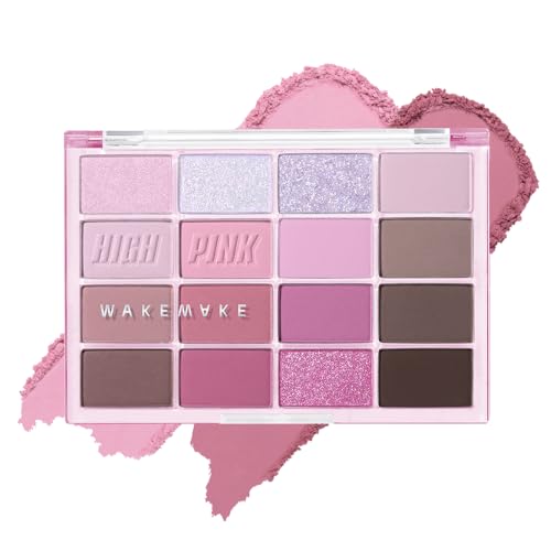 wakemake(ウェイクメイク) ソフトブラーリングアイパレット09 ハイピンクブラーリング べスコス受賞 16色 マット ラメ グリッター 韓国コスメ 日常 アイシャドウパレット アイシャドウ 自然な発色 初心者向け 画像1