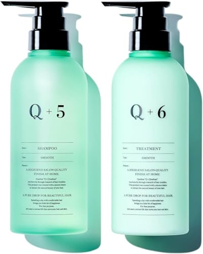 【指通りが悪くよく絡まる髪に】 Q+ クオリタス [ スムース ] シャンプー トリートメント セット 美容室専売品 アミノ酸シャンプー ノンシリコン 400ml/400g 画像1