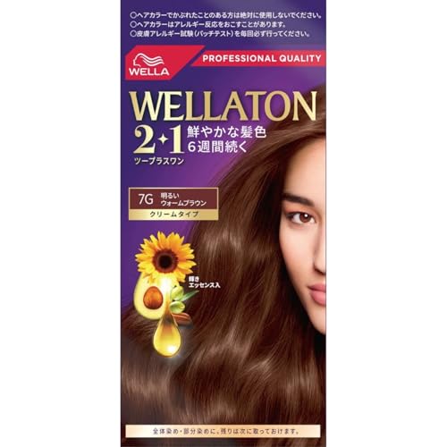 Wella ウエラトーン 2+1 白髪染め クリームタイプ 7G 明るいウォームブラウン 鮮やかな髪色6週間続く 医薬部外品 画像1