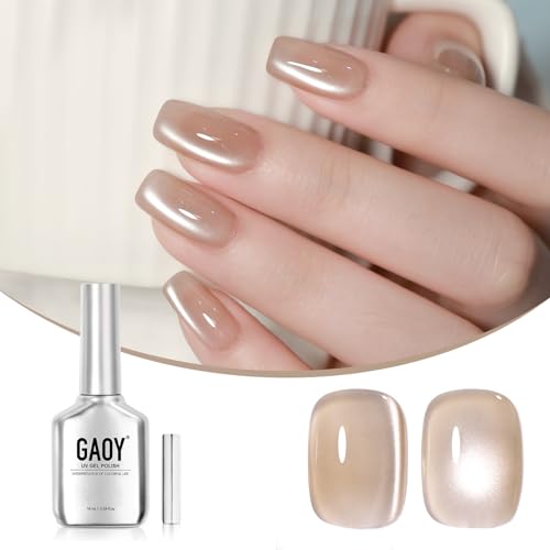GAOY マグネットネイル ジェルネイル 16ml 超微粒子 ガラス玉 ホログラフ マグネットジェル 猫目 キャッツアイジェル 磁石付き UV・LED対応（2947 シルクヌード） 画像1