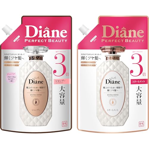 Diane(ダイアン) ダイアン DX [シャンプー トリートメント セット] 大容量 詰め替え 【エクストラシャイン】 フローラル&ベリーの香り 【Amazon.co.jp限定】 画像1