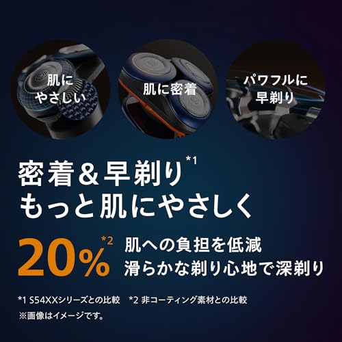 【肌にやさしい】フィリップス 電動シェーバー 5000Xシリーズ 電動 髭剃り メンズ (27枚刃・回転式・お風呂剃り & 丸洗い可) X5012/05 オレンジ/アドリアブルー 中間 画像