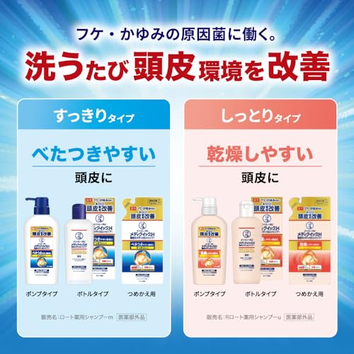 メディクイックH 【医薬部外品】 頭皮のメディカルシャンプー本体ポンプ 320ml(フケかゆみを防ぐ 弱酸性 アミノ酸系 ノンシリコン)+極潤サシェット付【Amazon.co.jp限定品】 中間 画像