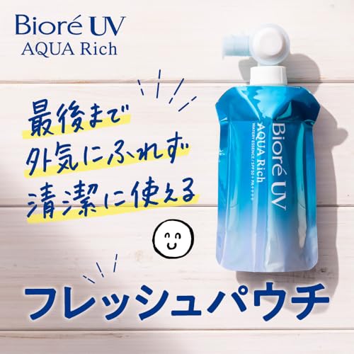 ビオレ Bioré UＶ アクアリッチ ウォータリーエッセンス フレッシュパウチ 120ｇ つけかえ用 日焼け止め SPF50 中間 画像