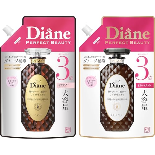 Diane(ダイアン) DX [シャンプー トリートメント セット] 大容量 詰め替え 【エクストラダメージリペア】 ダメージ補修 フローラル&ベリーの香り 【Amazon.co.jp限定】 画像1