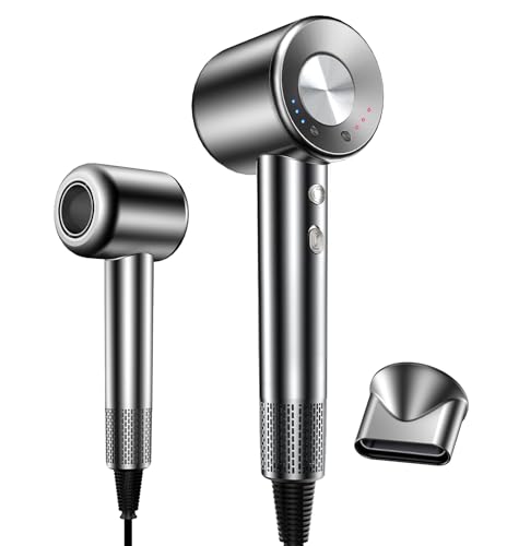 ドライヤー 【2025超高速&大風量モデル ヘアドライヤー】 高速ドライヤー 最大風速50m/s 速乾 1300W 低騒音 軽量 高濃度マイナスイオン 静電気抑制 NTC温度制御 過熱防止 美髪ケア PSE認証済み マグネットノズル・取扱説明書付き 家庭用/旅行用（グレー） 画像1