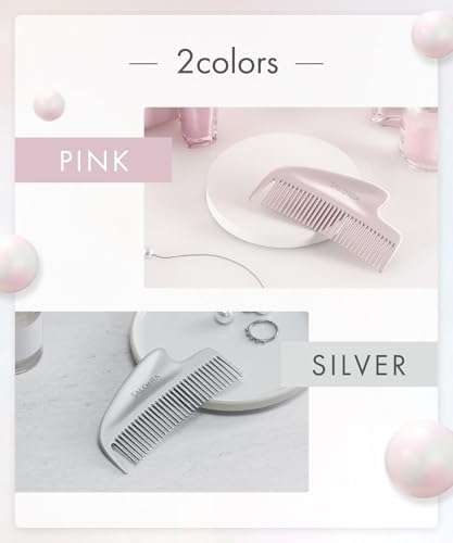SALONIA サロニア グロッシーケア メタルカッサ コーム ヘアコーム ヘアブラシ 前髪 美髪 ギフト ピンク 中間 画像