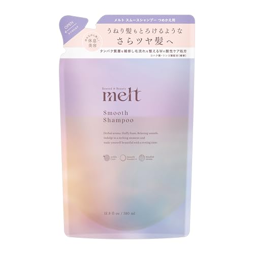 【melt】 メルト スムースシャンプー つめかえ用 380ml 休息美容 休息美容 ピオニー＆フィグの香り 集中補修ケア うねりケア成分配合 スムース美容成分 さらツヤ髪 花王 画像1
