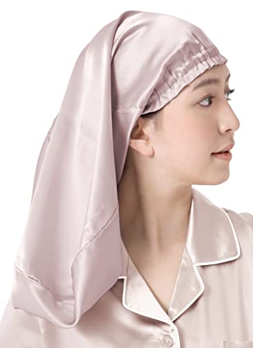 [SEAWIND] 【シルク100%】 シルク ナイトキャップ ロングヘア用 シルク100% シルクキャップ ないときゃっぷ 寝るとき帽子 ヘアキャップ 就寝用 うるつや美髪 (ローズピンク) 画像1