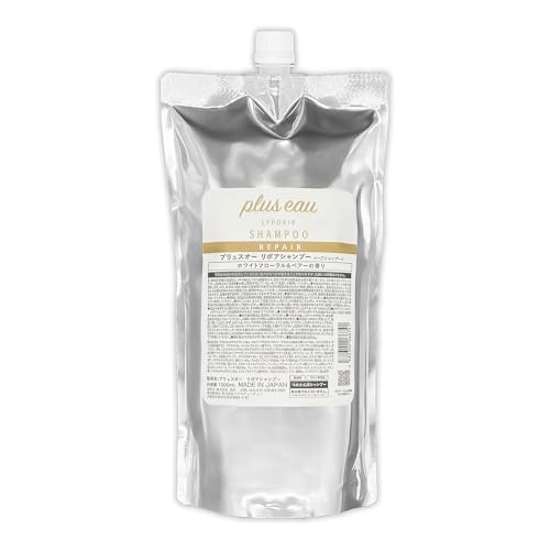 plus eau プリュスオー シャンプー リポア 1000ml 詰め替え ホワイトフローラル&ペアーの香り 大容量 レフィル 業務用 ダメージケア 補修 画像1