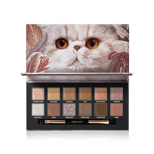 PERFECT DIARY パーフェクトダイアリー 動物アイシャドウパレット (1.2gx12色) (猫 ブラウン) 1枚目 画像