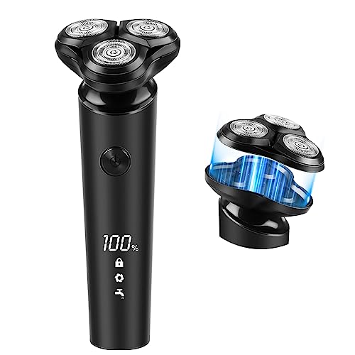 シェーバー ひげそり 電動シェーバー 【2026年改良進化モデル】 髭剃り 電気シェーバー メンズ 360°回転式 高速回転モーター 2段階調節 深剃り USB充電式 急速充電 低騒音 IPX7防水 お風呂剃り可 乾湿両用 LEDディスプレイ付き 軽量 父の日 彼氏 プレゼント ロック機能 海外対応（ブラック） 画像1