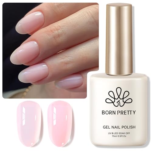 BORN PRETTY ジェルネイル カラー 透き通る透明感 シアーカラー 単色 15ml UV/LED対応 初心者＆プロ適用 ポリッシュタイプ（ピンク） 画像1