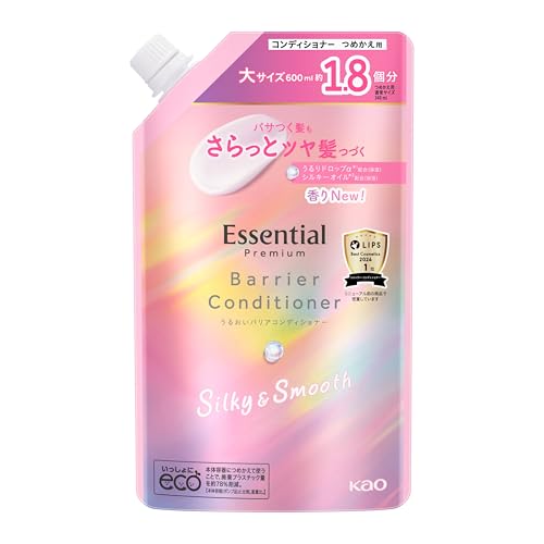 エッセンシャル プレミアム うるおいバリアコンディショナー シルキー＆スムース つめかえ用 600ml 画像1