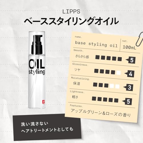 LIPPS（リップス） ヘアオイル アップルグリーン & ローズの香り 洗い流さないトリートメント メンズ 100ml 中間 画像