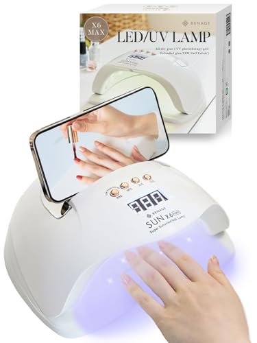ジェルネイル ジェルネイルライト uvライト ネイルライト レジン RENAGE LEDライト ジェルネイル ライト 36ホワイトLED ネイリストYouTuber監修 ネイルドライヤー 低ヒートモード 自動感知センサー 硬化ライト 全ジェル対応 フットネイル対応 ネイルレシピ付き (ネイルライト（単品）) 画像1