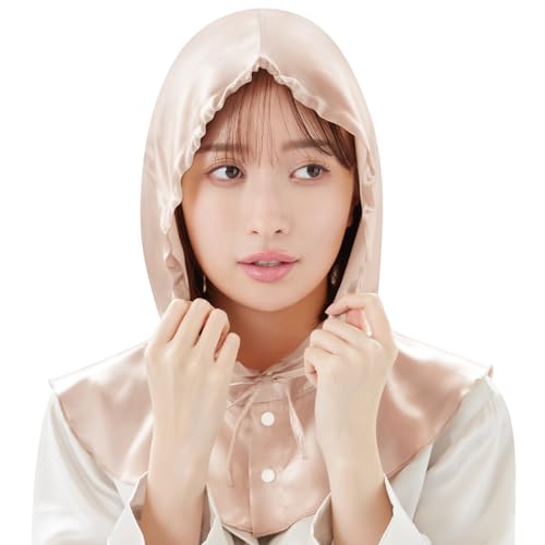 [Utukky] シルク ナイトキャップ シルク100%キャップ 冷感 ヘアバンド ターバン 帽子型 フードデザイン 朝まで脱落なし ナイトフーディ エアコン乾燥対策 ゴムなし 美髪 ヘアキャップ 保湿 画像1