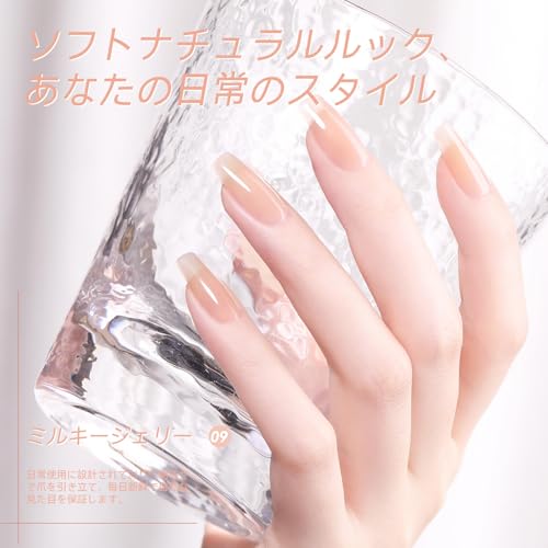 BORN PRETTY ジェルネイル 透け感ある 肌色 ヌーディーカラー 透明感 ナチュラル 単品 塗りやすい UV/LED対応 ポリッシュタイプ おうちネイル 15ml オフィシャルネイル Jelly Nude 最後 画像