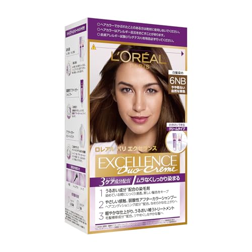 L'Oreal Paris(ロレアルパリ)エクセランス R クリームタイプ 白髪染め ヘアカラー 6NB やや明るい自然な栗色【医薬部外品】 画像1
