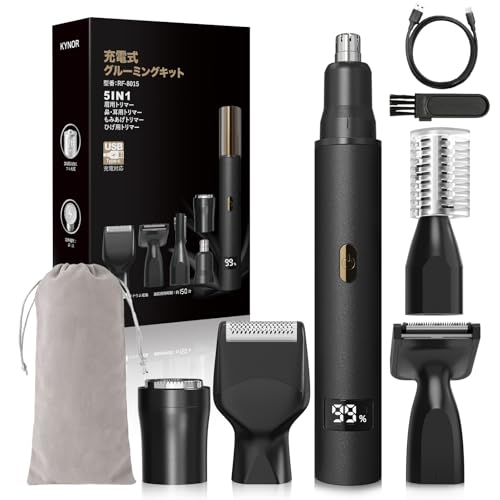 Kynor 鼻毛カッター 眉毛シェーバー 耳毛カッター 電動シェーバー【2025年新モデル・1台6役/Type-C充電式/防水/低騒音】鼻毛・眉毛・耳毛・ヒゲ用・体毛ケア・VIOケア対応 メンズ レディース 小型 旅行用 携帯便利 日本語説明書付き 画像1