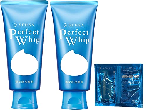 【Amazon.co.jp限定】 洗顔専科 パーフェクトホイップ 洗顔料 120g × 2個 + おまけ (純白専科 すっぴん色づく美容液フォンデュ ファンデーション サシェ) セット 画像1