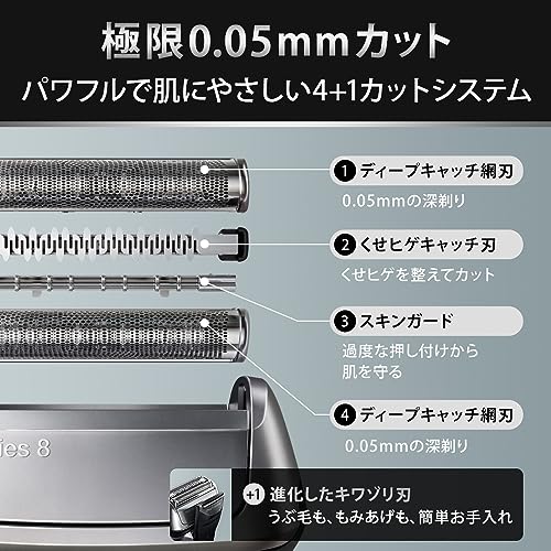 ブラウン 電気シェーバー シリーズ8 洗浄機付き 電動 髭剃り メンズ 【Amazon.co.jp 限定】 8560cc 5 in 1 100％防水設計 4+1 カットシステム 進化したキワぞり刃 夕方ヒゲ、ゼロへ 電動シェーバー 【最新2023年秋モデル】 中間 画像