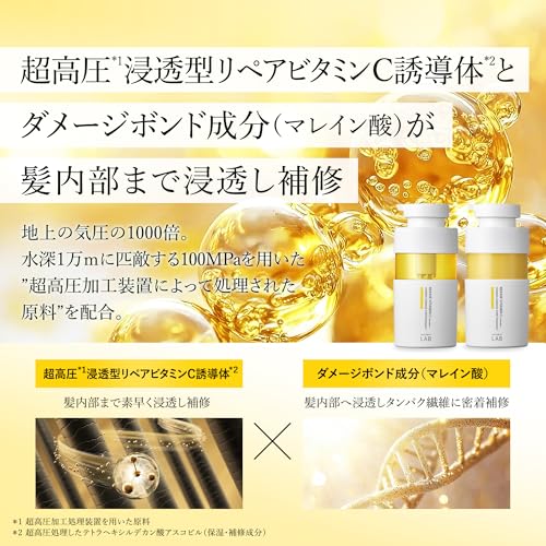 unlabel LAB アンレーベル ラボ Vリペア シャンプー詰め替え 1.9倍増量 ビタミンC誘導体 ツヤ髪 キューティクル 枝毛 590ml 中間 画像