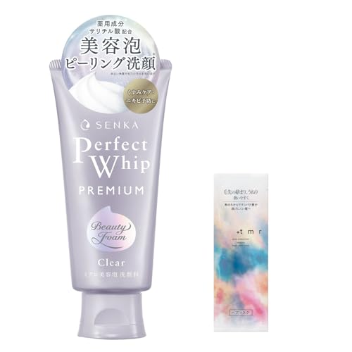 【Amazon.co.jp限定】専科 SENKA プレミアムパーフェクトホイップ クリア 120g+おまけ 美容泡 ピーリング 透明感 毛穴 角質オフ くすみケア 薬用 洗顔 フォーム レディース メンズ 1