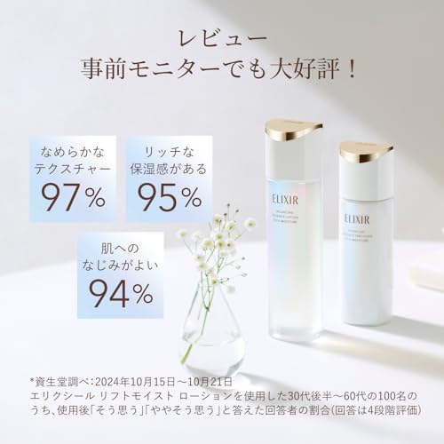 ELIXIR エリクシール 【医薬部外品】 リフトモイスト トライアルセット しっとりタイプ ca 30mL+30mL | トライアル ・ 旅行用 | ミルク・ローション状 | リラックス感のあるアクアフローラルの香り | エイジングケア ハリ 乾燥小ジワ うるおいの特徴・詳細 画像