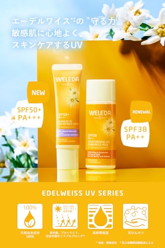 【公式】【日本開発商品】 WELEDA(ヴェレダ) エーデルワイス UVプロテクトミルク 50mL SPF38 PA++ 日焼け止め 全身用 無着色 ノンケミカル 赤ちゃん 敏感肌 スキンケア 天然由来成分 オーガニックの詳細・まとめ 画像