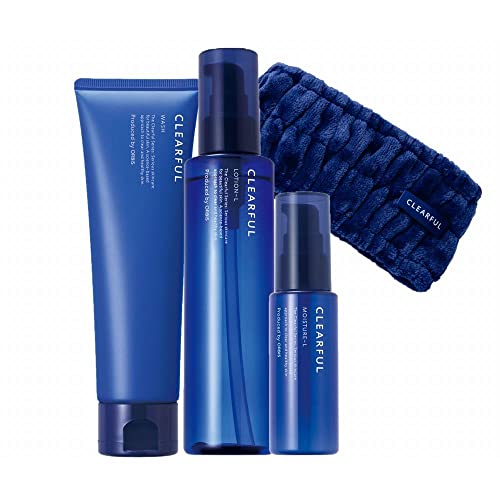 CLEARFUL(クリアフル) ORBIS(オルビス) 医薬部外品3ステップセット 洗顔フォーム & 化粧水 & 保湿液 さっぱり ヘアバンド付 薬用 ニキビ 敏感肌 スキンケア 洗顔料 120g & ローション 180ml & モイスチャ― 50g 1