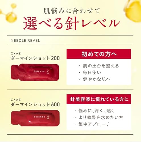 【針美容液に慣れている方へ 集中アプローチ】ESIENCE ダーマインショット600 針美容液 [ ニードルセラム ビタミンC アゼライン酸 毛穴 透明感 個包装 韓国 ] エシエンス 28包×1箱の詳細・まとめ 画像