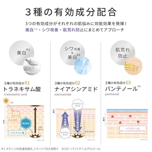 ダーマエイド DERMAAID トリプルアクティブファーストセラム 導入美容液 48mL シワ改善 シミ予防 美白 肌荒れ防止 ナイアシンアミド トラネキサム酸 パンテノール エイジングケア 無香料 スキンケアの特徴・詳細 画像
