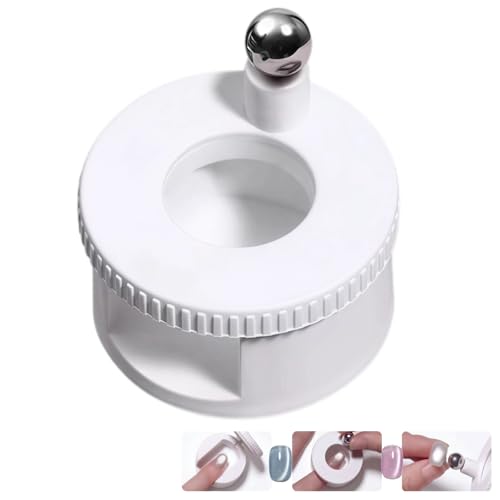 ネイル用マグネットジェルネイル 磁石 強力 ネイルアートツール マグネットネイル キャッツアイジェル 回転磁石 DIYキャッツアイジェル専用 簡単操作初心者でも成功率アップ マグネットネイル サロン用 家庭用 (ホワイト)の外観・全体像 画像