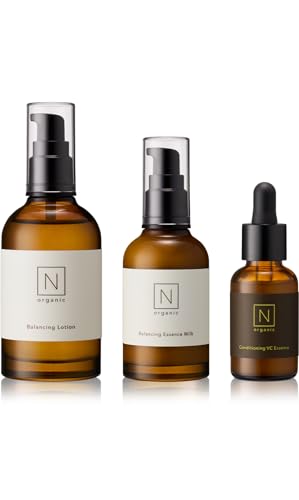 【パワーアップ乳液】 N organic Basic スキンケアセット（化粧水 新乳液 美容液） (約2ヶ月分) 保湿 肌荒れ 透明感 赤CICA 柑橘系の香り エヌオーガニック 1