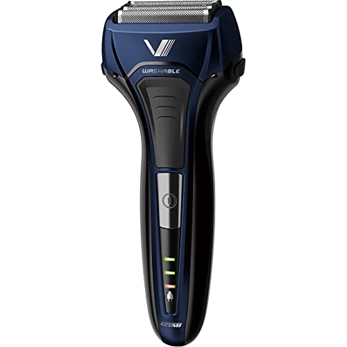 泉精器製作所 イズミ 電気シェーバー ソリッドシリーズ 4枚刃 往復式 本体丸洗い ブルー (替刃 + 1個付) IZF-V559-A-EAの特徴・詳細 画像