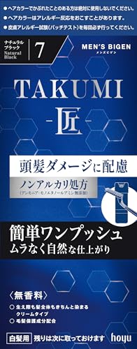 【 白髪染め メンズ 】メンズビゲン TAKUMI ７ナチュラルブラック 頭髪ダメージに配慮 匠 (タクミ) メンズビゲンTAKUMI hoyu ホーユー men's bigen（医薬部外品） 1