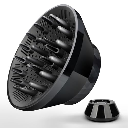 Segbeauty ディフューザードライヤー ヘアドライヤーディフューザー 黒い ブラック 対応口径 42ミリ-80ミリ 温風拡散器 簡単装着 拡散 ノズル ヘアドライヤー アタッチメント サロンツール カーリーヘア（4.2cm-8cm) 1