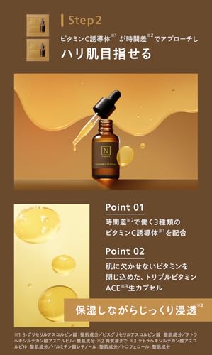 【パワーアップ乳液】N organic Basic トライアルセット （化粧水 新・美容乳液 ビタミンC美容液 クレンジング） 保湿 肌荒れ 透明感 赤CICA 柑橘系の香り トラベルセット エヌオーガニックの特徴・詳細 画像