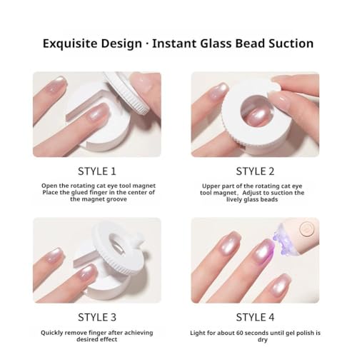 ネイル用マグネット 回転式 360度 キャットアイ 磁石 ネイルツール 9D ギャラクシー ジェルネイル 磁気 スティック 初心者 セルフネイルの特徴・詳細 画像