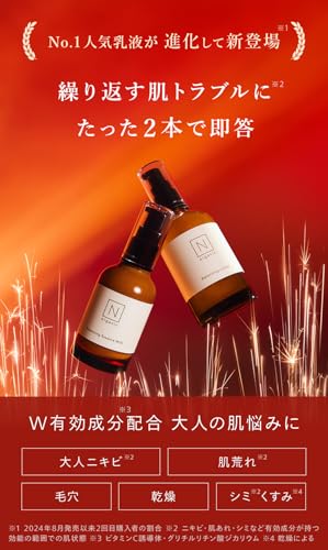 【パワーアップ乳液】 N organic Basic スキンケアセット(化粧水 新乳液) (約2ヶ月分) 保湿 肌荒れ 透明感 赤CICA 柑橘系の香り エヌオーガニックの詳細・まとめ 画像